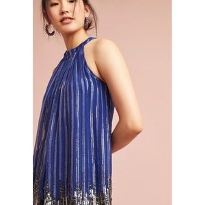 Anthropologie blue sequin top